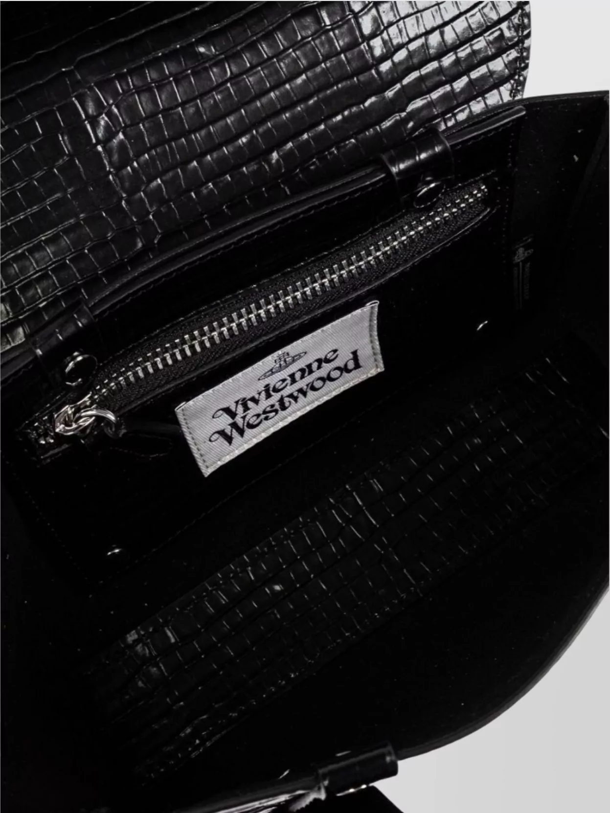 Vivienne Westwood Crocodile Top Handles Detachable Strap Shoulder Bag