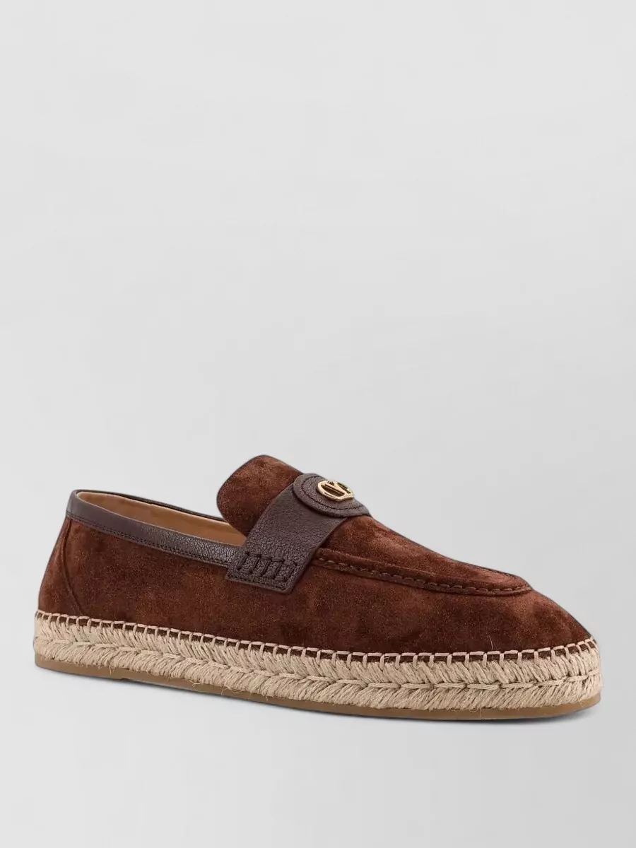 Valentino Garavani Vlogo Signature Suede Loafers Espadrille Sole