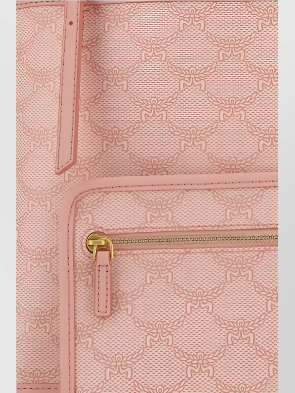 Mcm Top Handle Laurel Shoulder Bag With Embossed Pattern