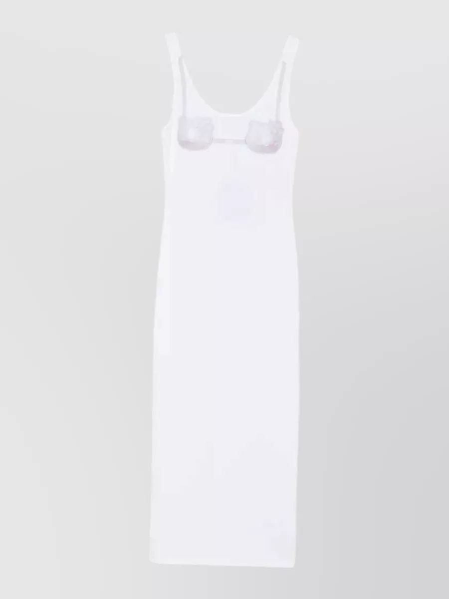 GCDS crystal embellished slim fit sleeveless jersey tank dress