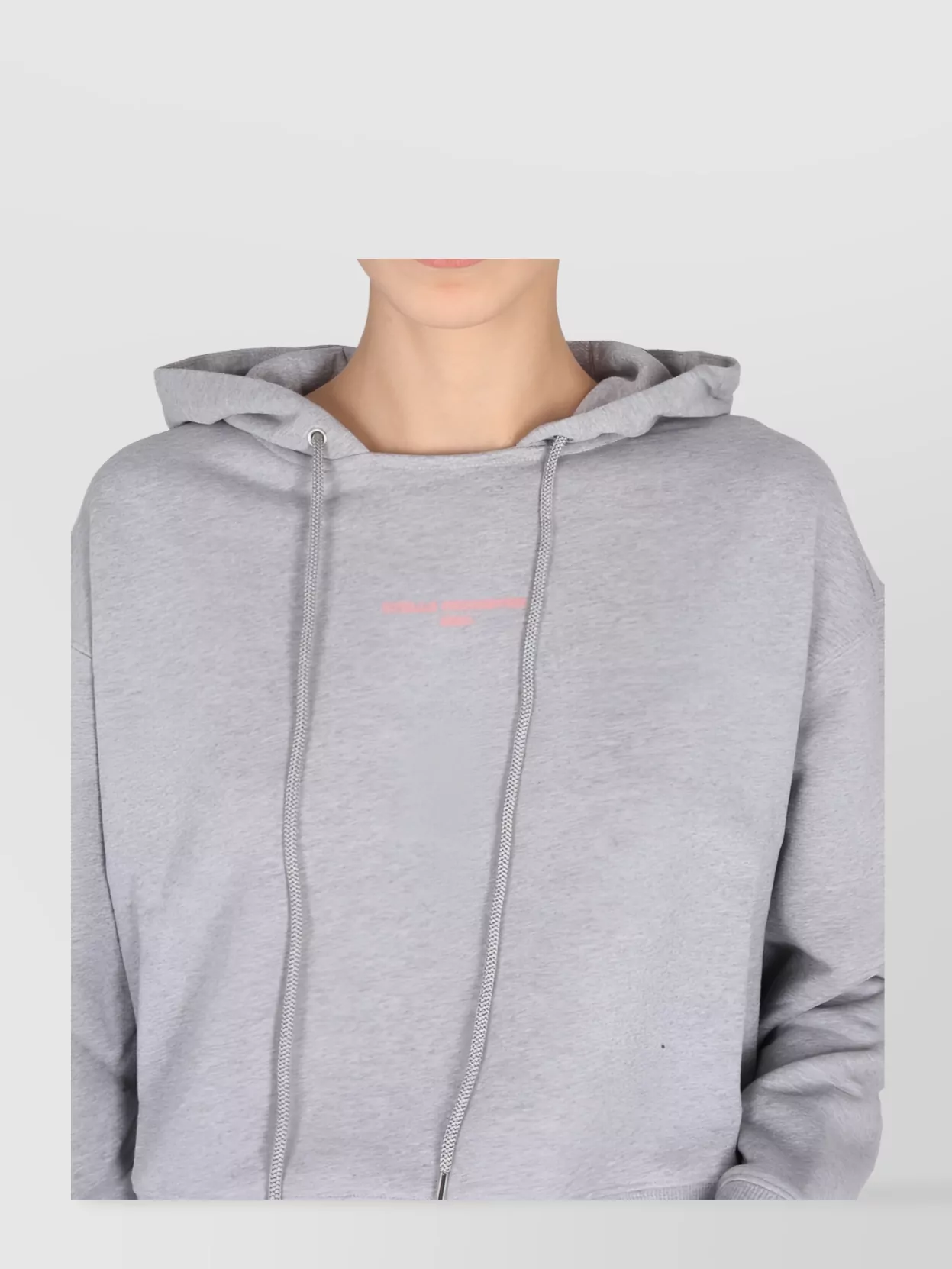 STELLA MCCARTNEY EMBROIDERED LOGO HOODED CROPPED SWEATSHIRT