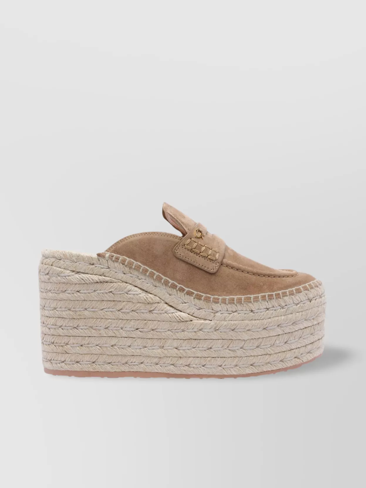 Gianvito Rossi Maxilla 105 Suede Espadrille Wedge Mules