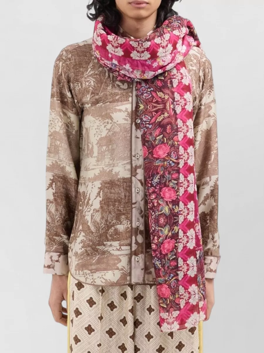 Pierre Louise Mascia Floral-Print Silk Scarf