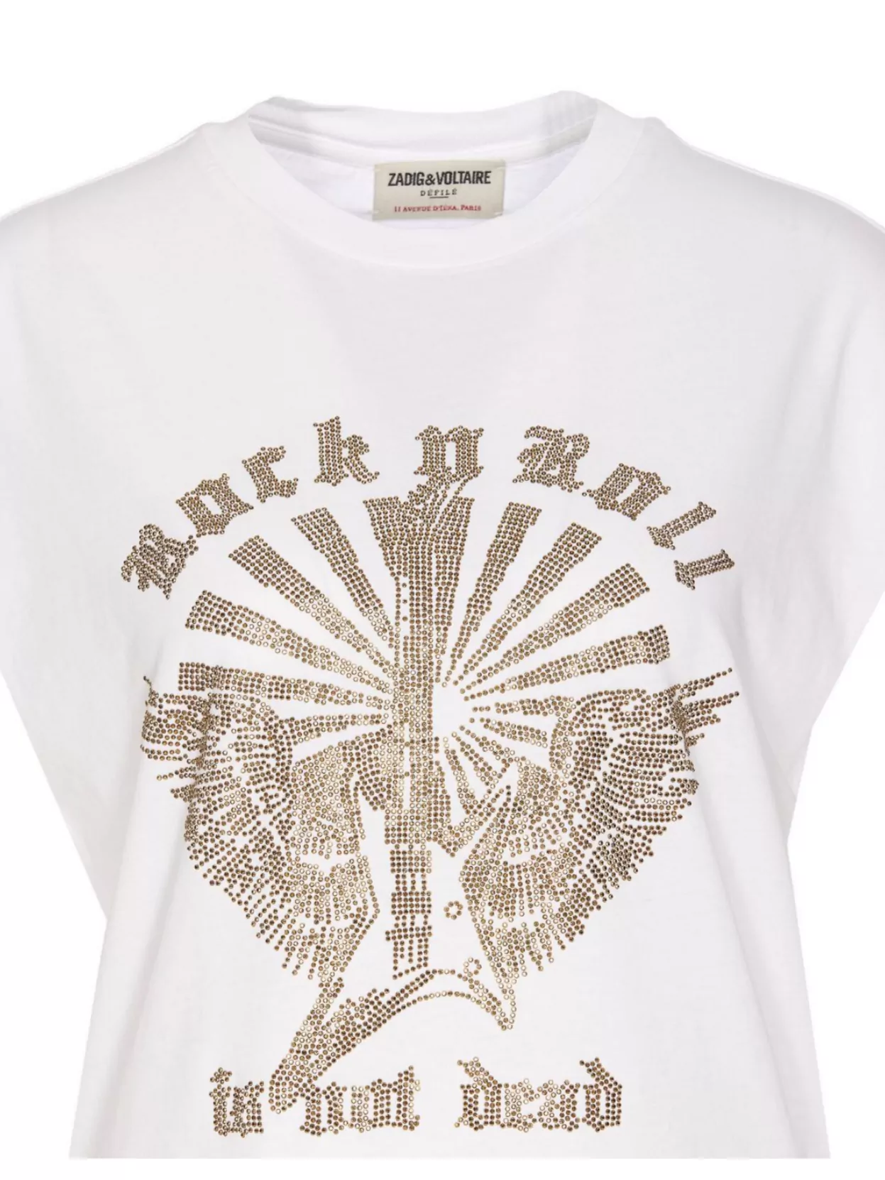 Zadig & Voltaire Womens Cloe Rhinestone-embellished Organic Cotton-jersey Tank Top White