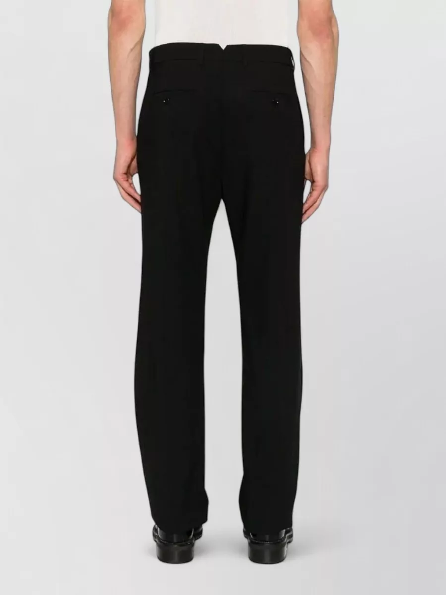 Ami Paris Virgin Wool Straight-Leg Trousers