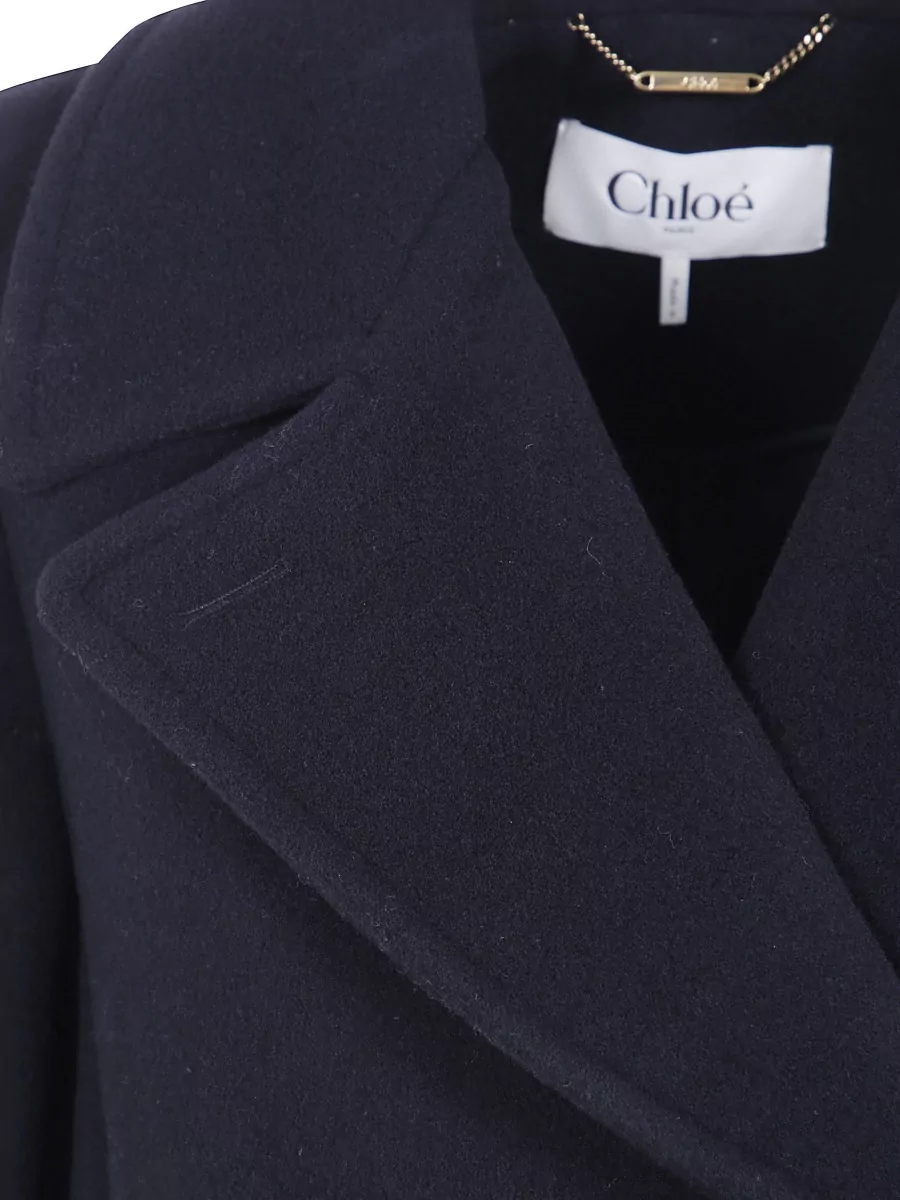 Chloé Virgin Wool Double-Breasted Long Coat