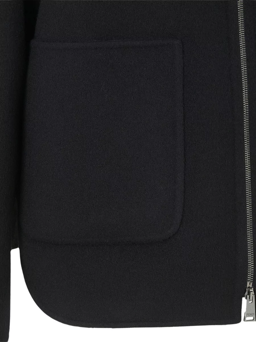Fendi Wool Silk Single Breasted Blouson Jacket