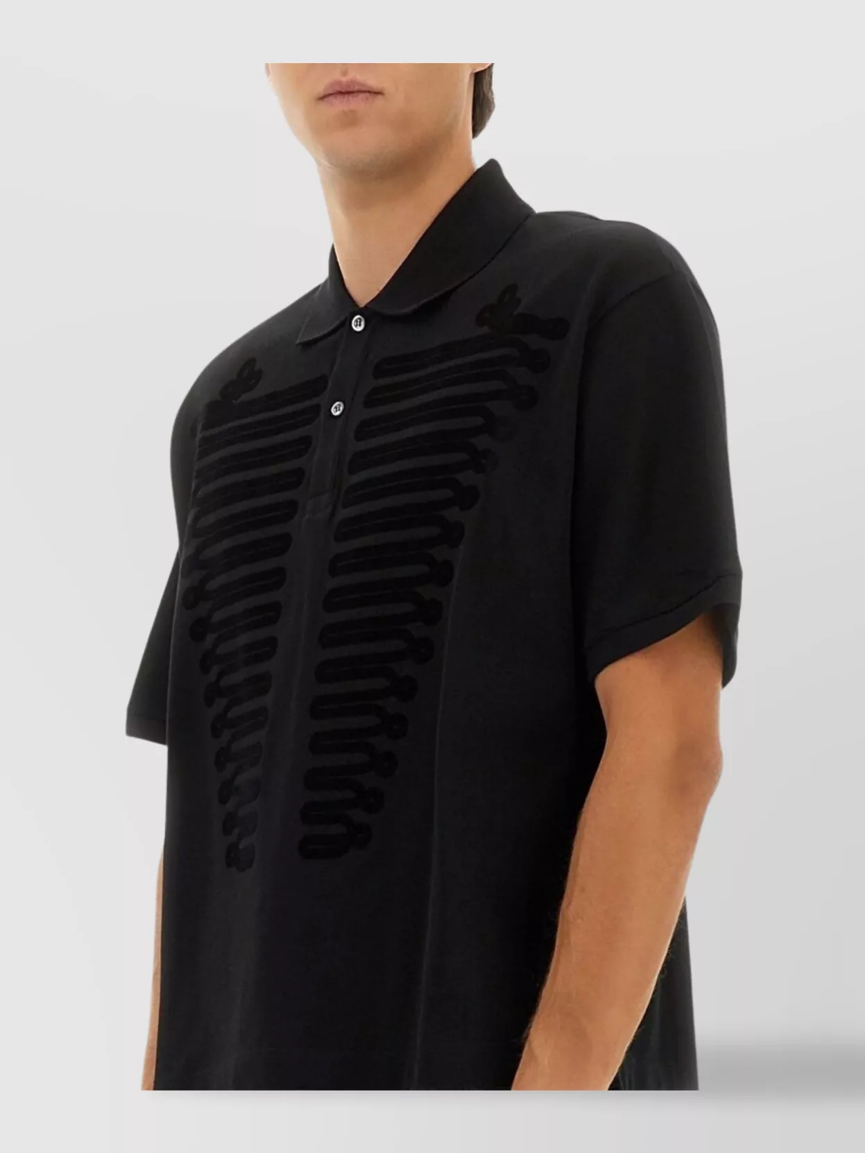 Alexander Mcqueen Short Sleeve Polo Shirt With Embroidered Detail