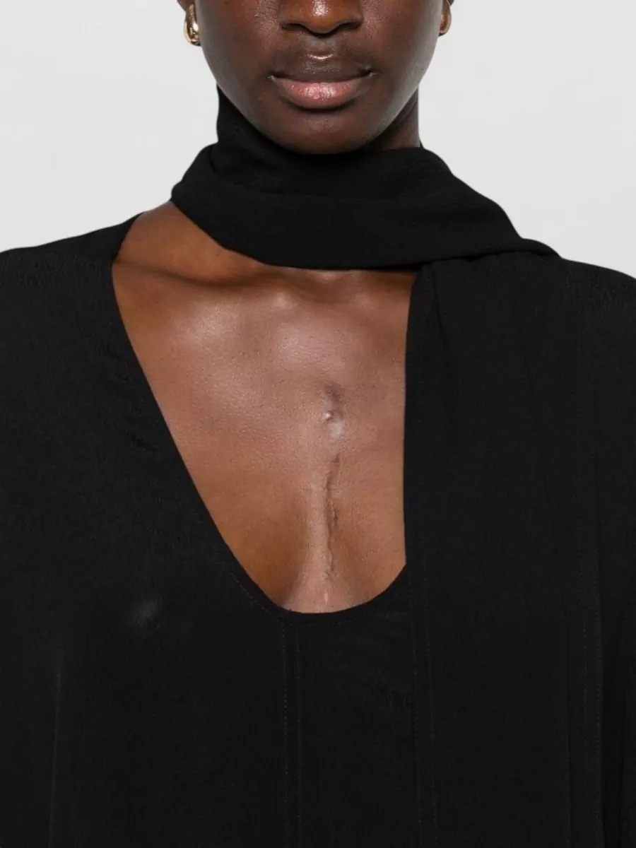 Totême Viscose V-Neck Long-Sleeve Maxi Dress