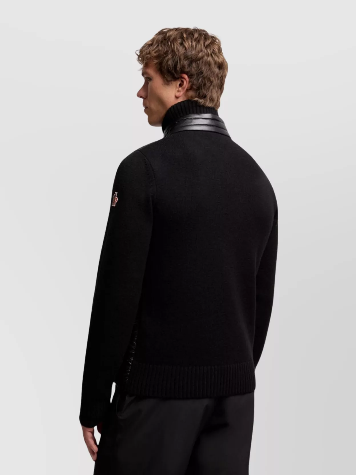 Moncler Zip Front Padded Wool Cardigan