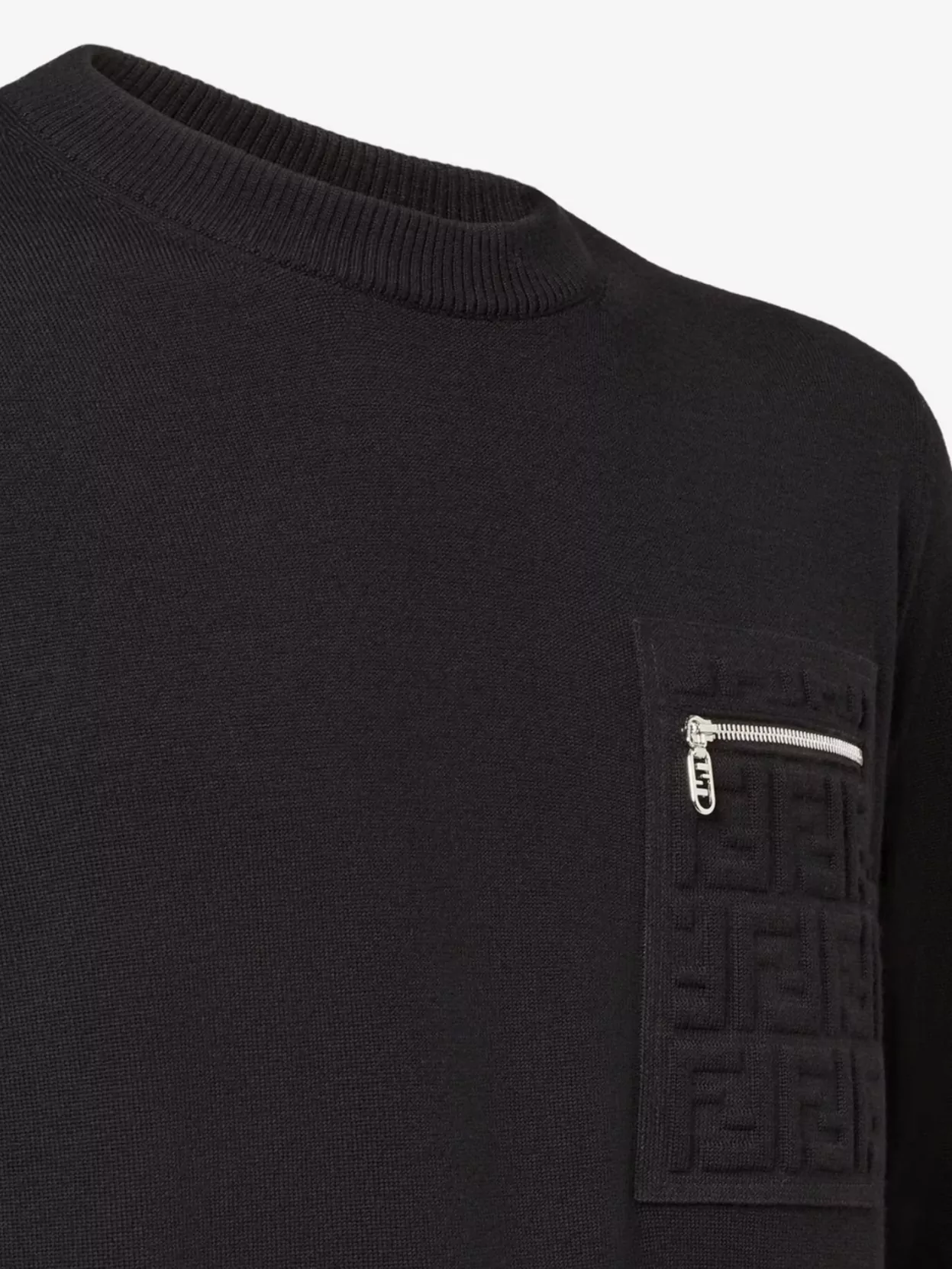 Fendi Knit Sweater With Ribbed Cuffs And Pocket