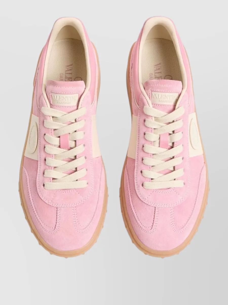 Valentino Garavani Lace Up Suede Shoes Round Toe