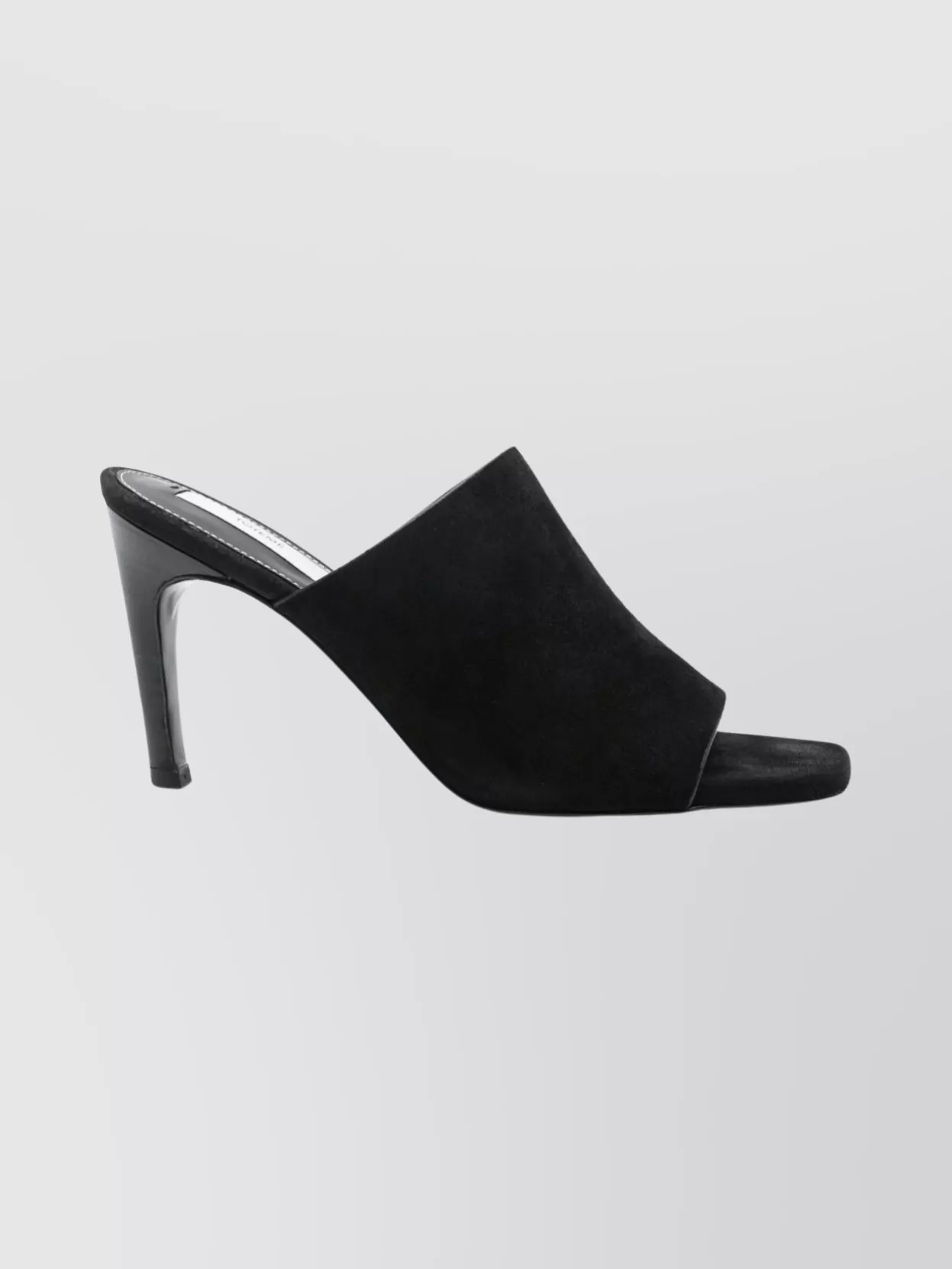 Totême Sculpted Heel Suede Mules With Toe Strap In Animal Print