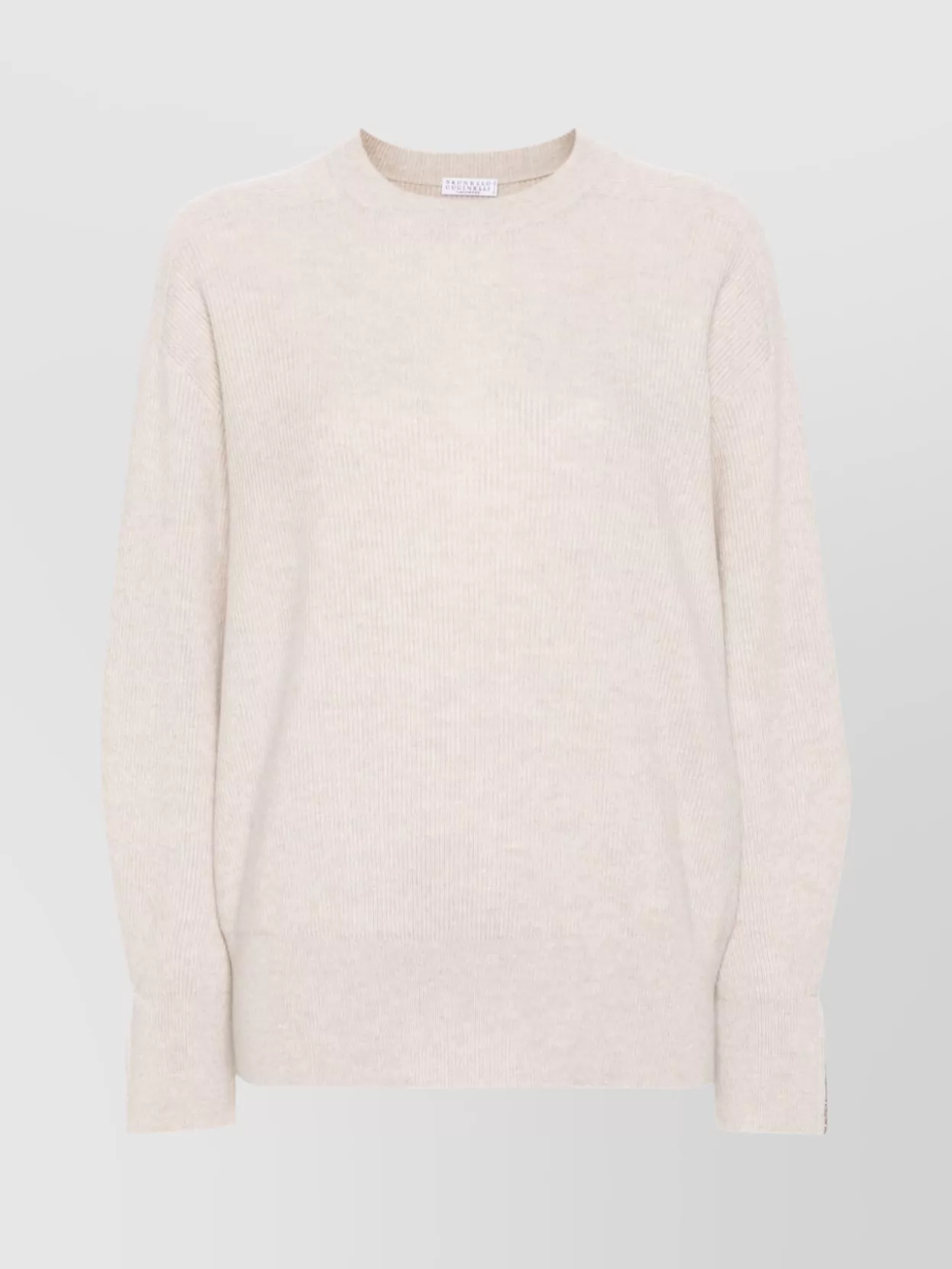 Brunello Cucinelli Relaxed Fit Knitwear Side Slits In Neutral