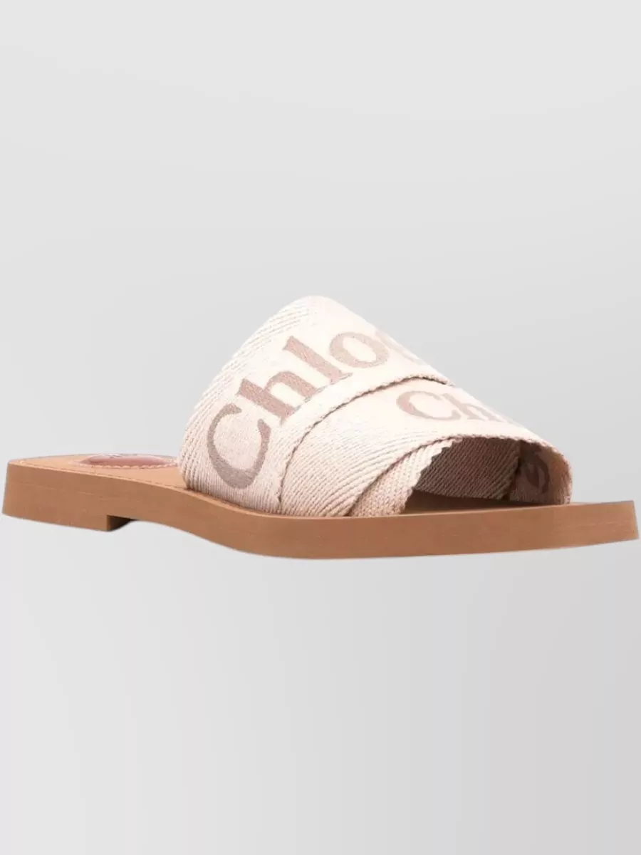 Chloé Linen Flat Slippers