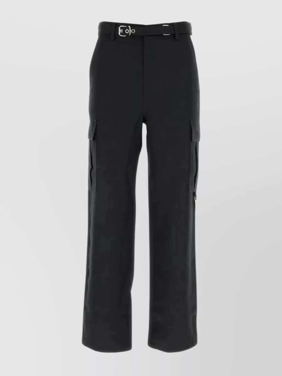 Shop Jw Anderson Detachable Belt Wide-leg Trousers In Black