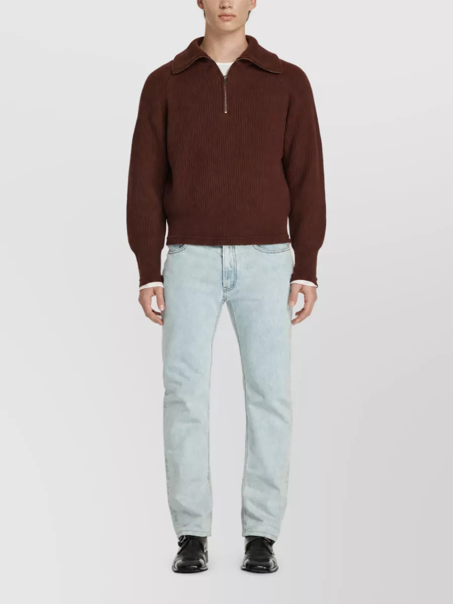 Entire Studios Wool Ribbed Quarter Zip Jumper
