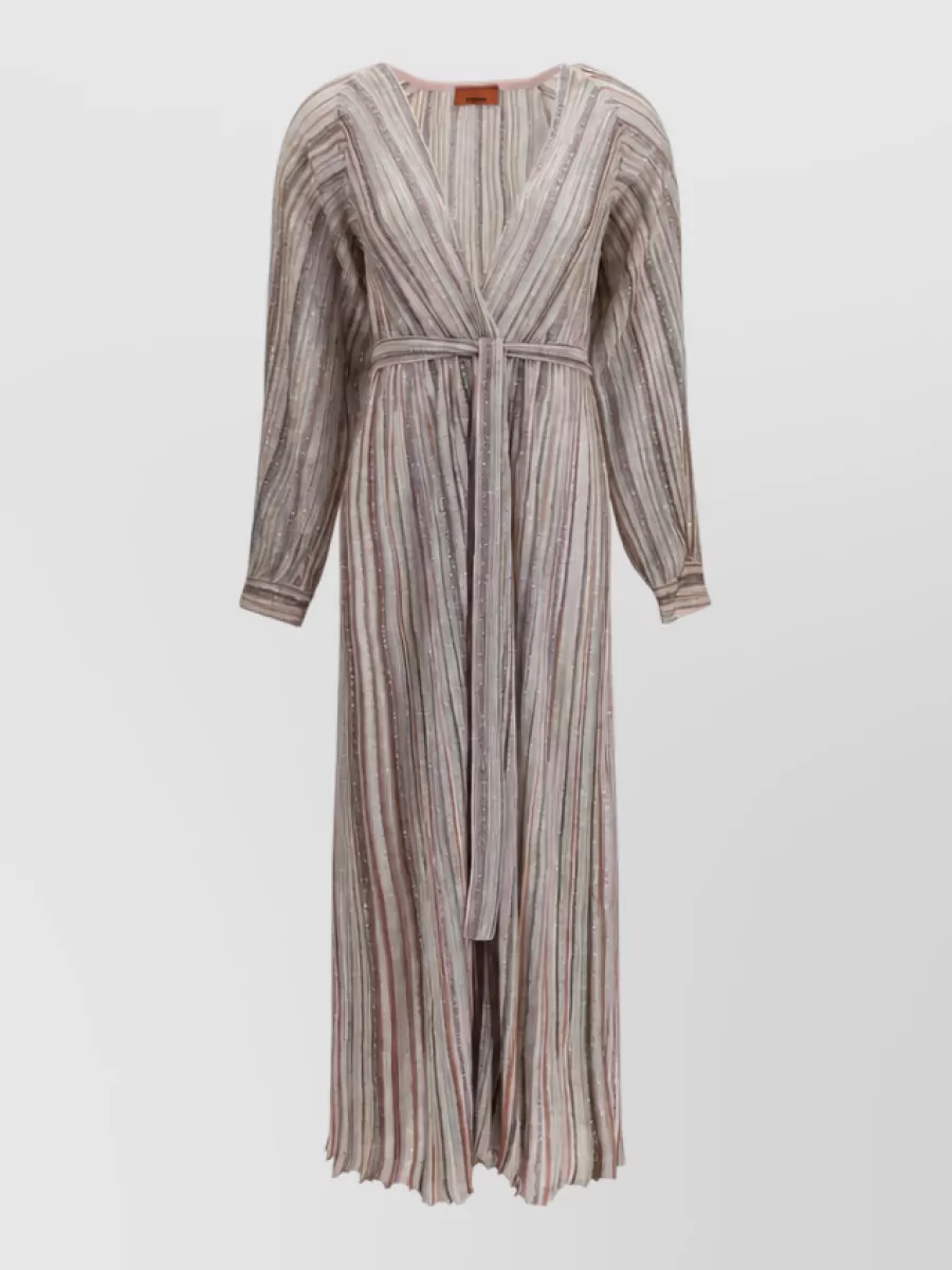 Missoni Sequined striped maxi beach dress