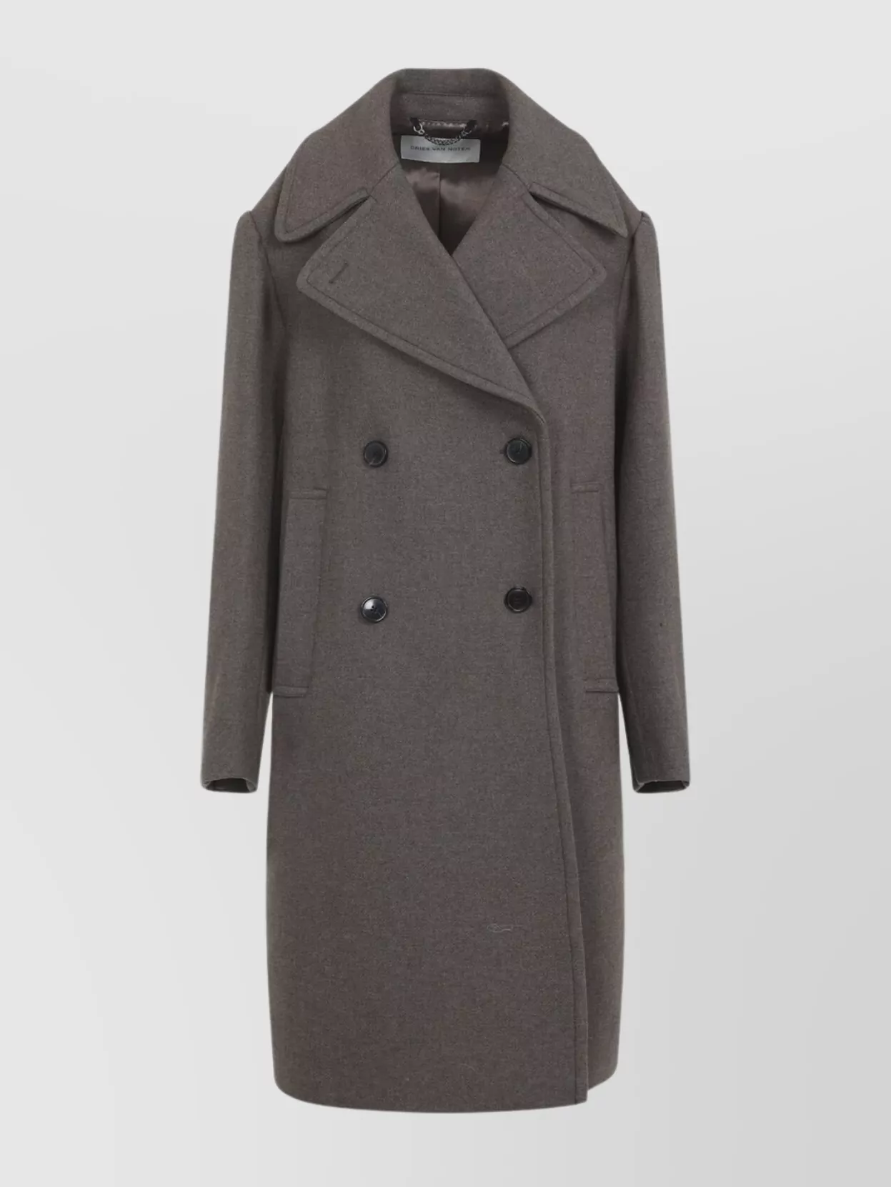 Dries Van Noten Raquel Coat Double-breasted Back Vent In Gray