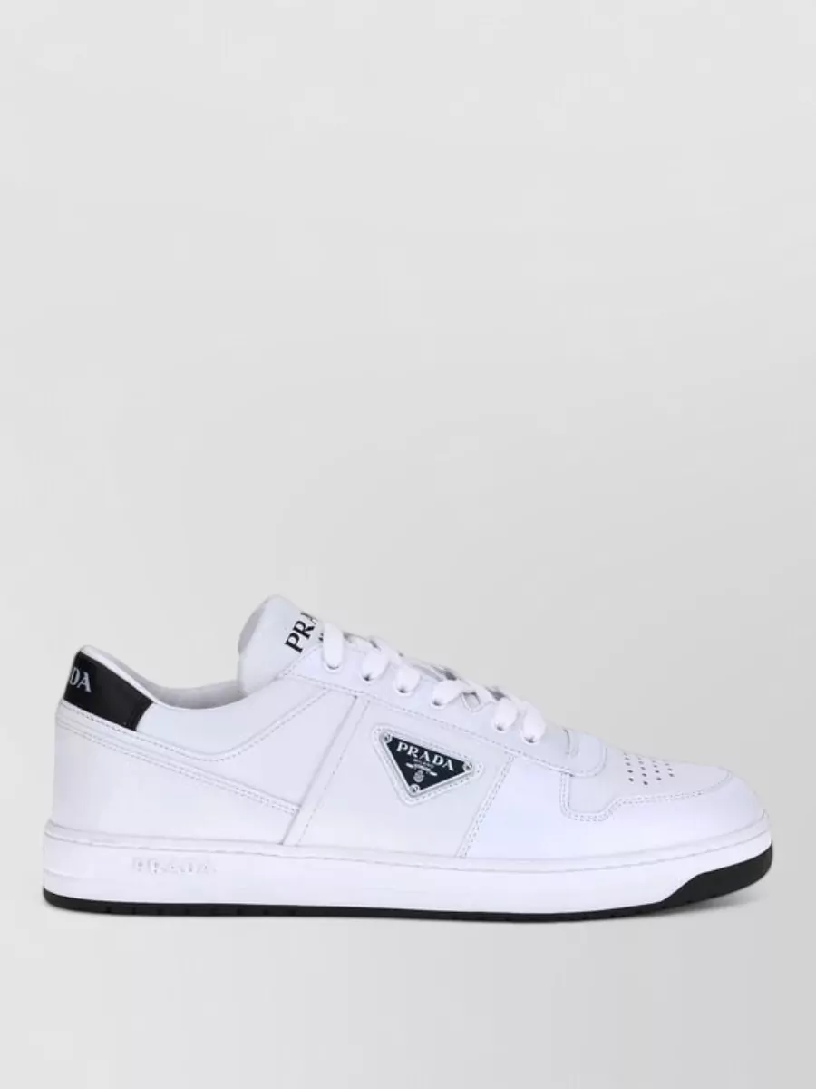Prada Leather Lace-Up Sneakers
