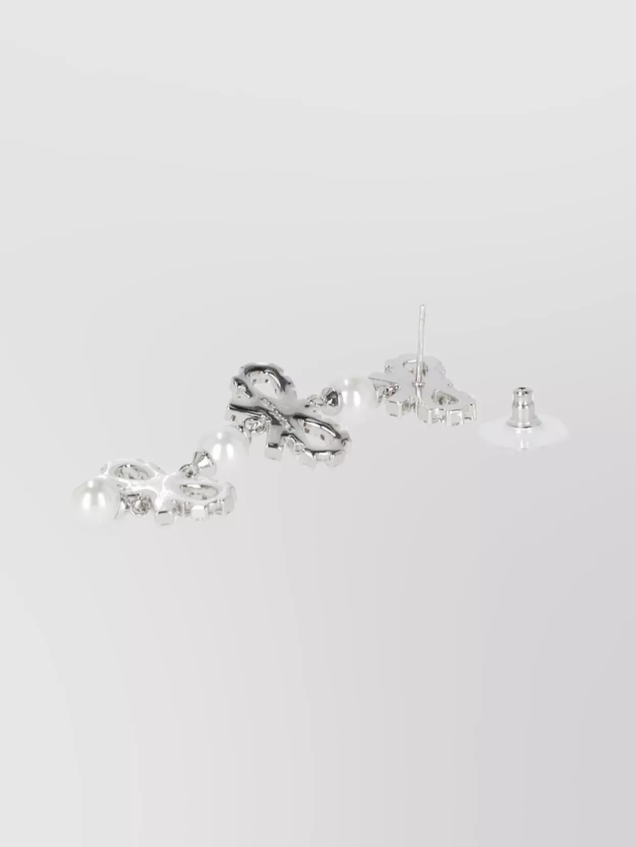 Self-portrait Beaded Bow Brass Crystal Drop Pearl