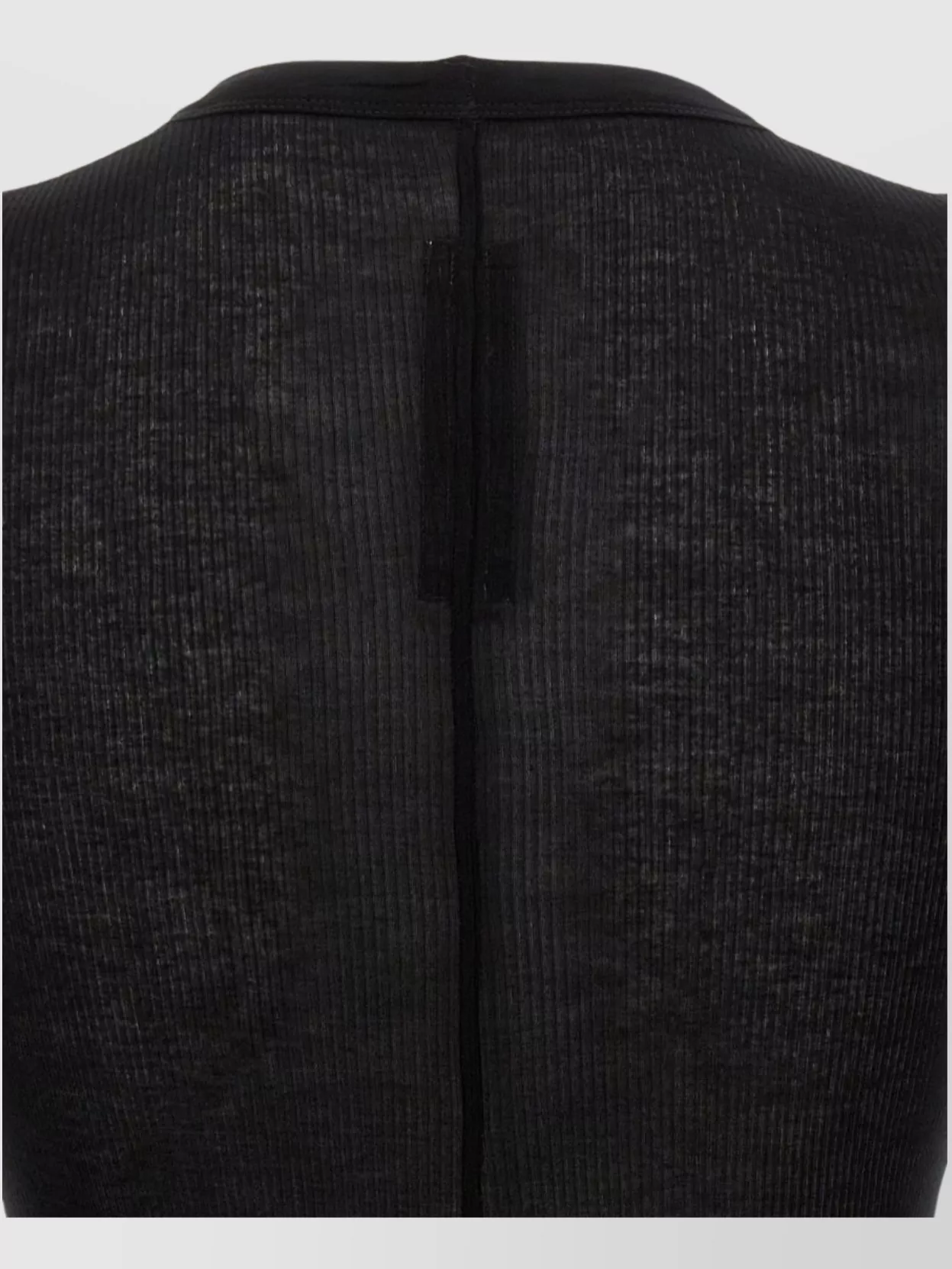 Rick Owens Long Sleeve Ribbed T-Shirt With Sheer Fabric