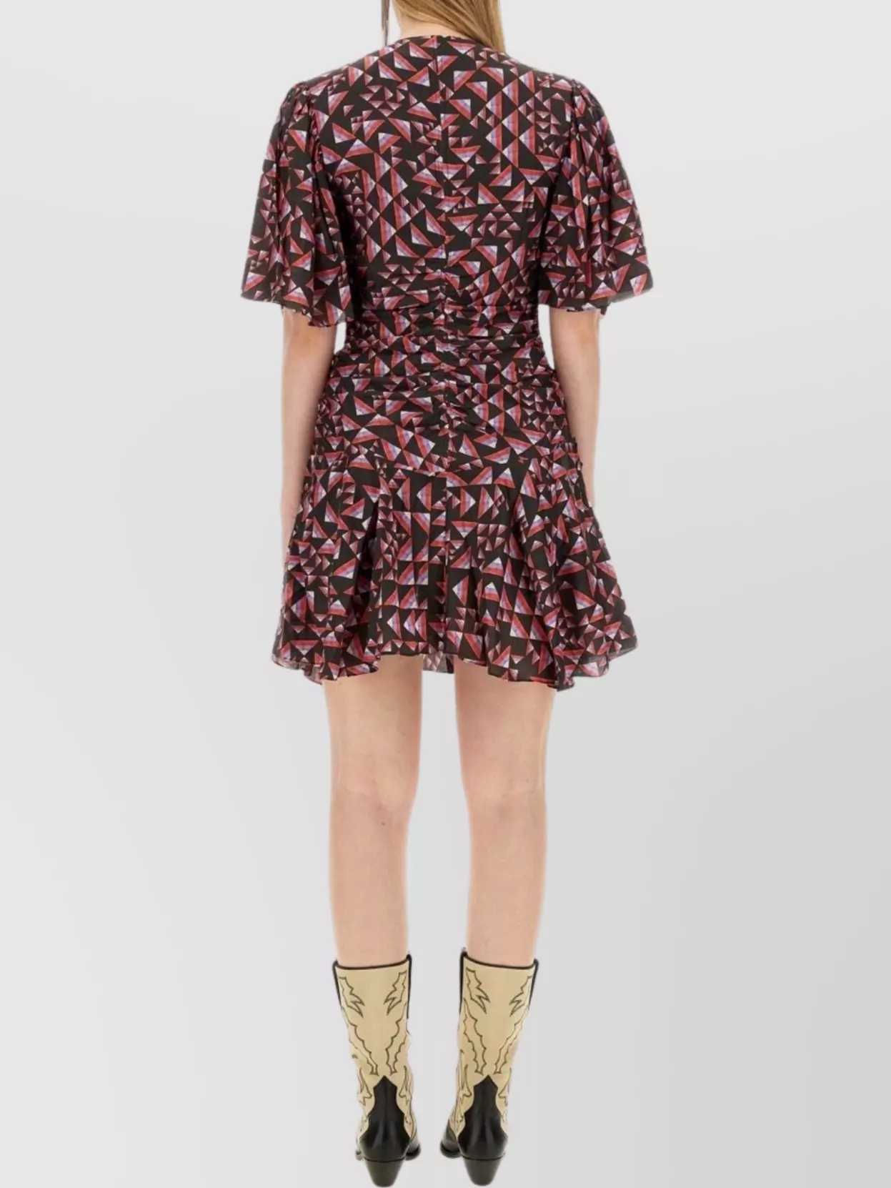 Shop Isabel Marant "link" Geometric Flared Hem Dress