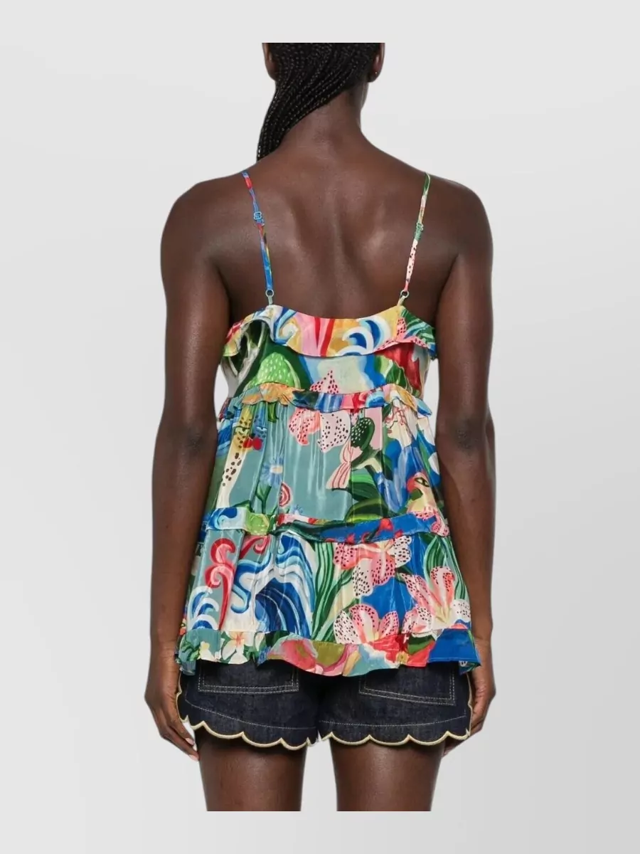 Farm Rio Garden Of Life Ruffled Blouse