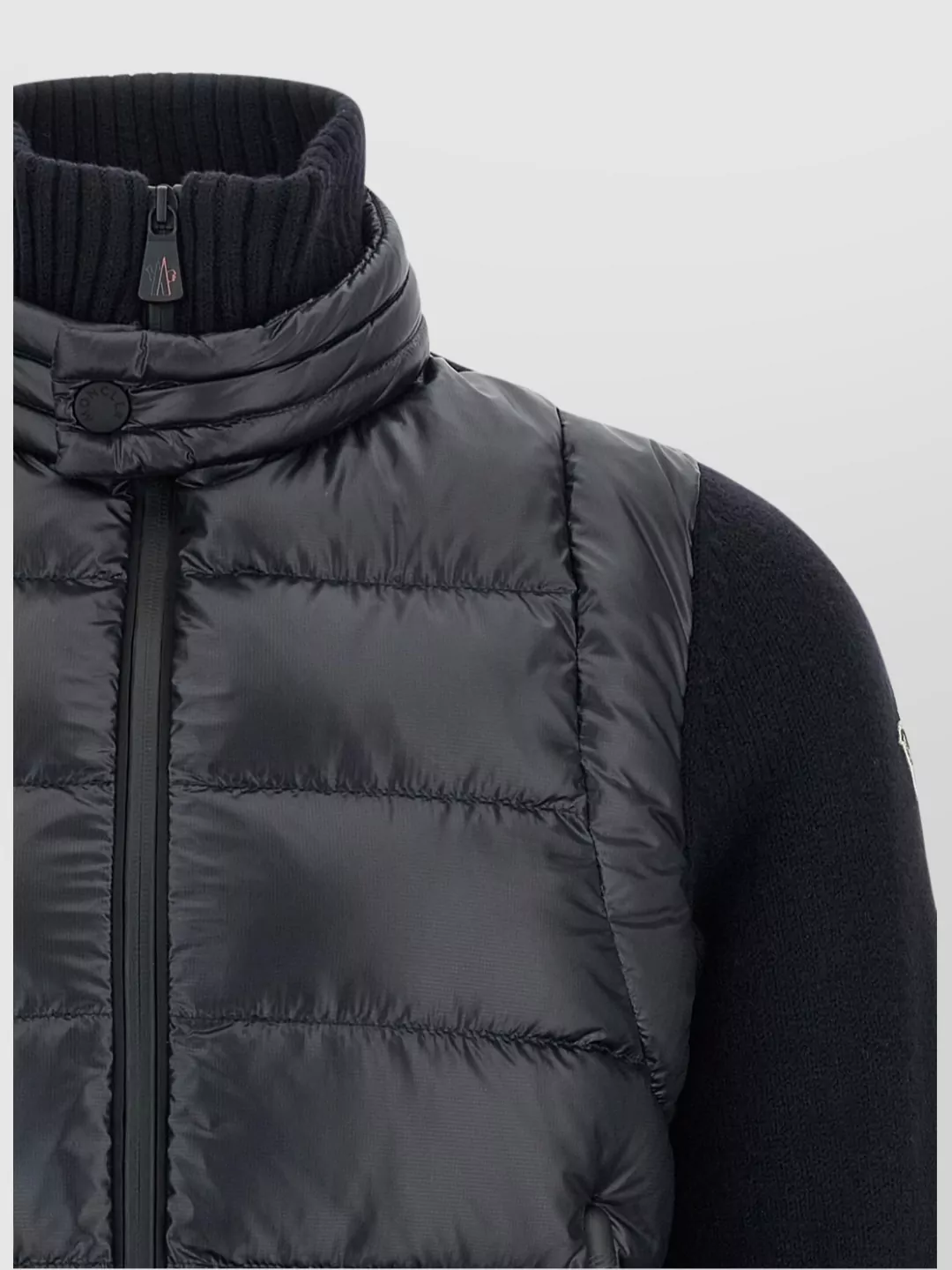Moncler Grenoble High Collar Quilted Padded Cardigan