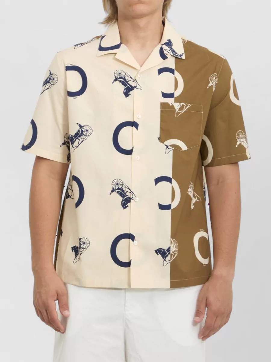 Celine cotton printed bowling shirt