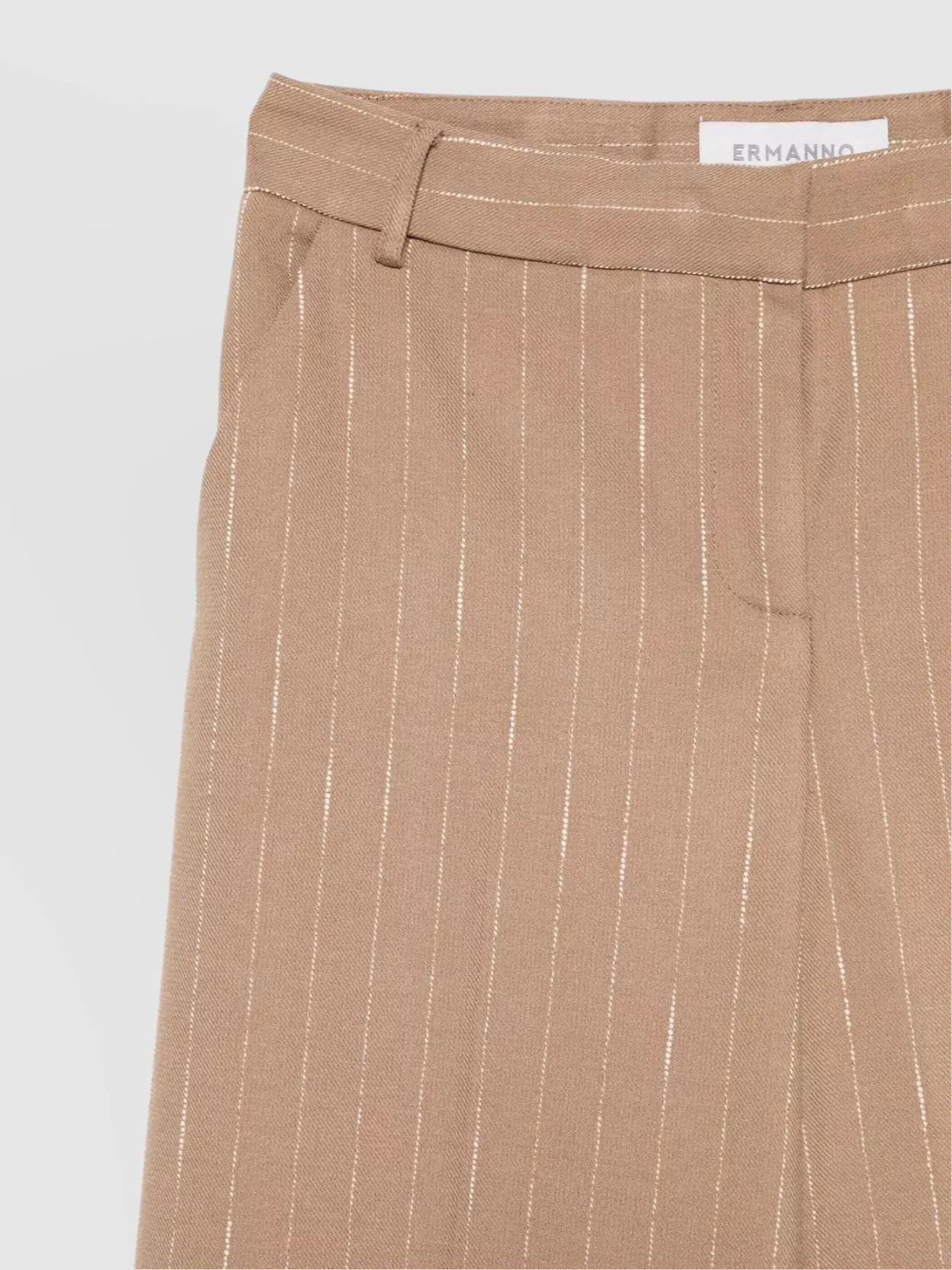 Ermanno Firenze Wide Leg Trousers With Pinstripes And Belt Loops