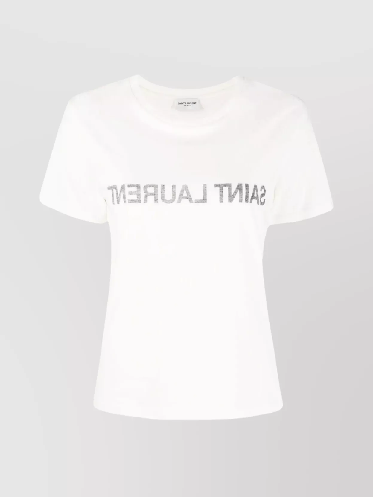 Shop Saint Laurent T-shirt Reversed Collar Raw Edges In White