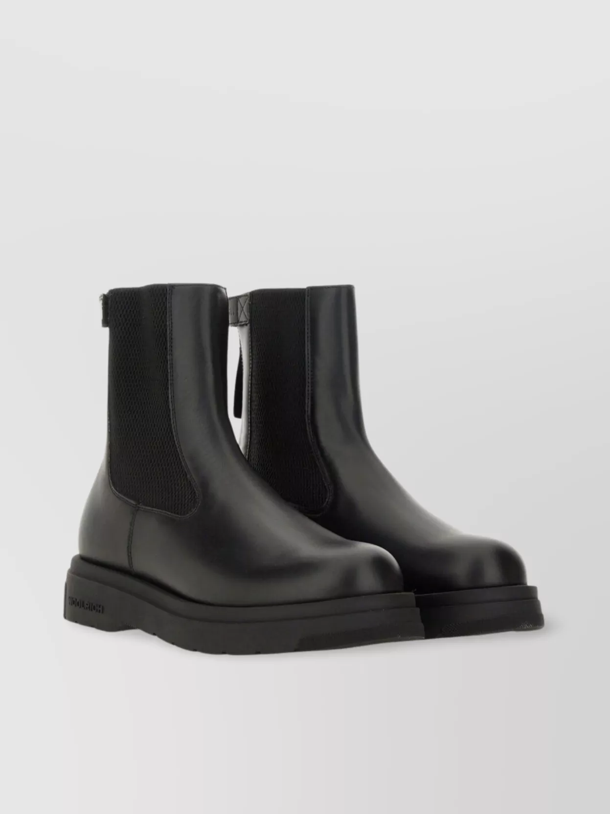 Woolrich Round Toe Leather Ankle Boots With Zipper