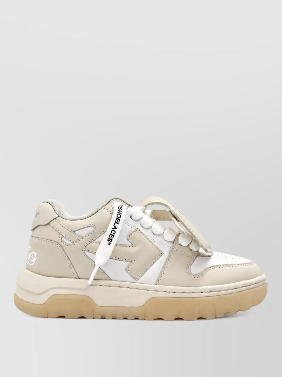 Off-White Leather Chunky Lace-Up Sneakers