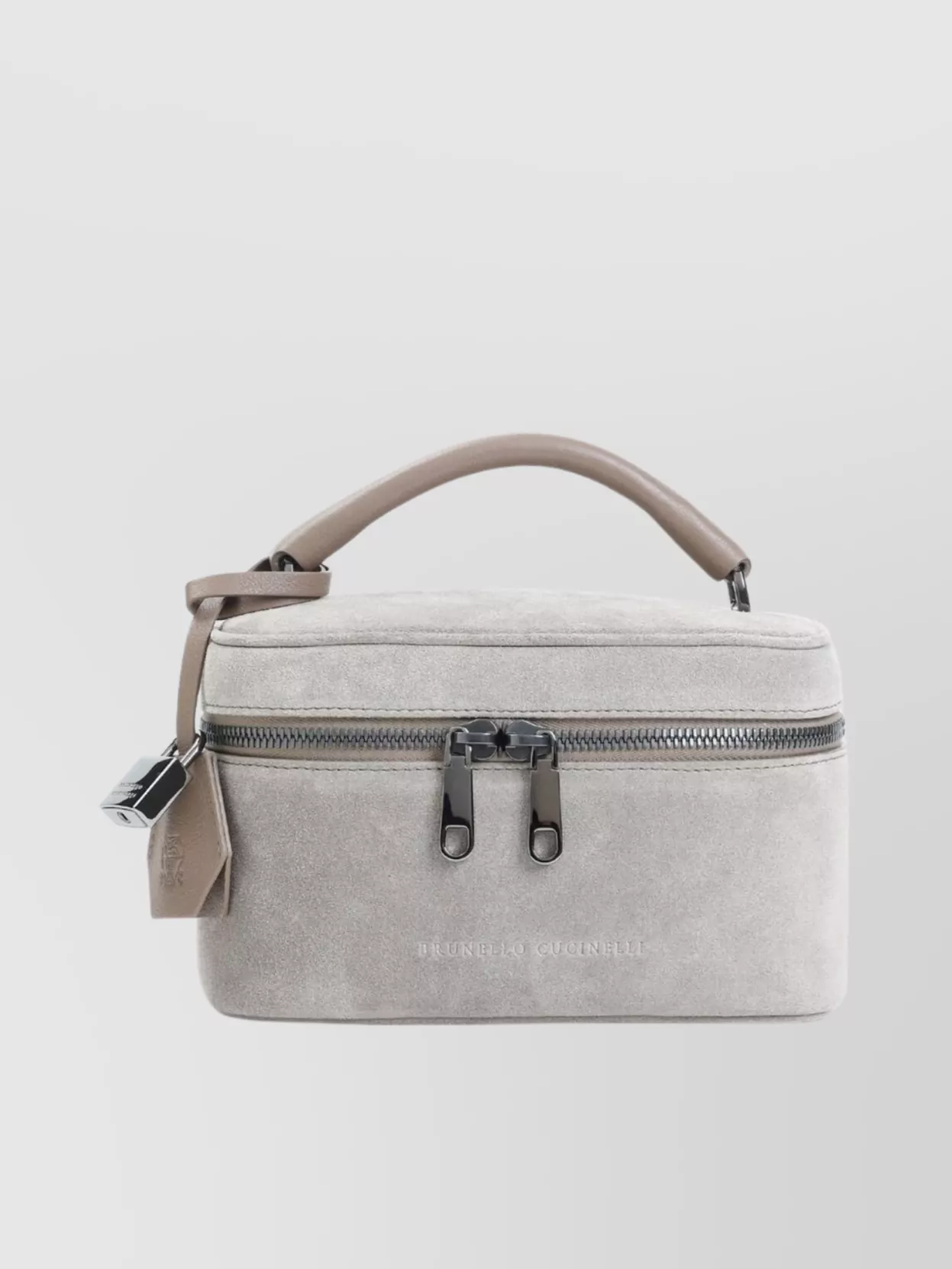 Brunello Cucinelli Suede Leather Pouch With Top Handle