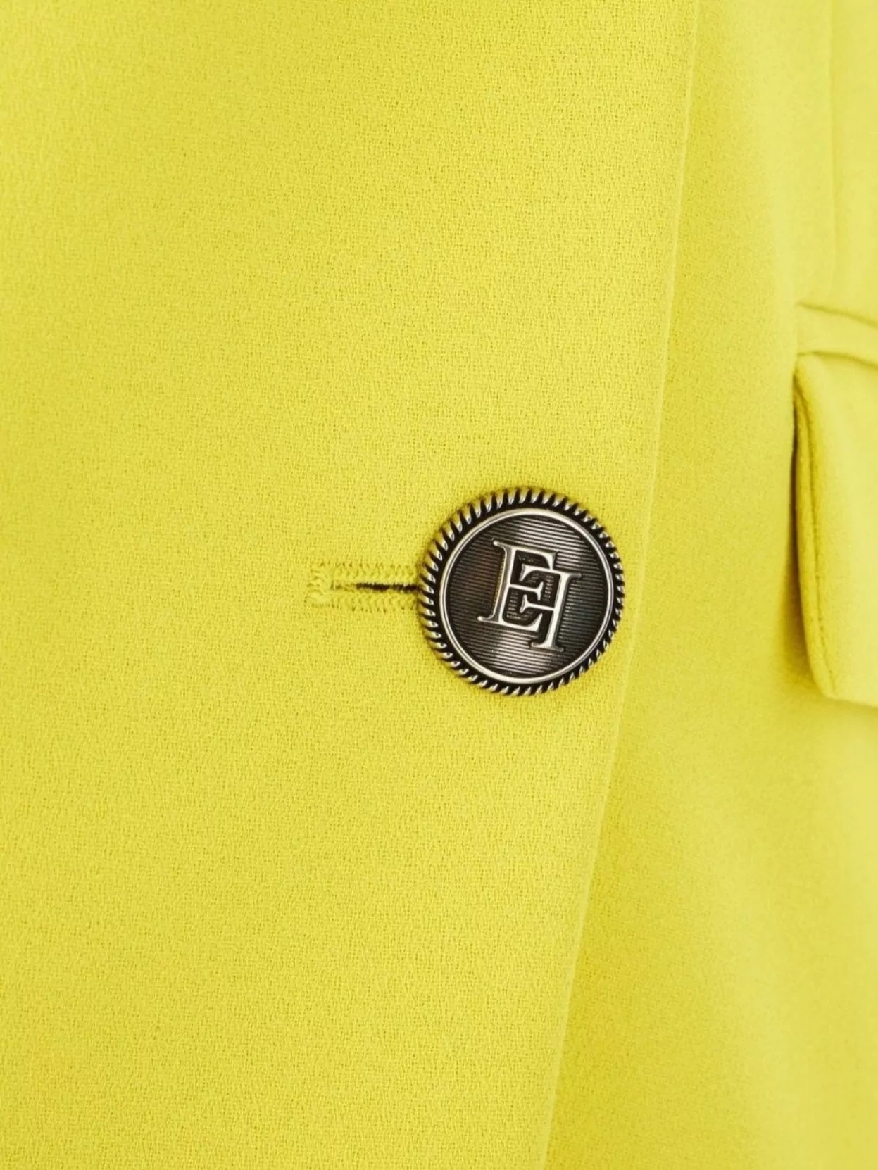 Elisabetta Franchi Acid Green Polyester Blazer In Yellow