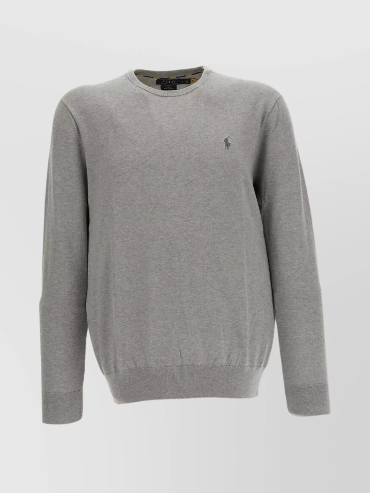 Shop Polo Ralph Lauren Crew Neck Sweater With Ribbed Cuffs And Hem
