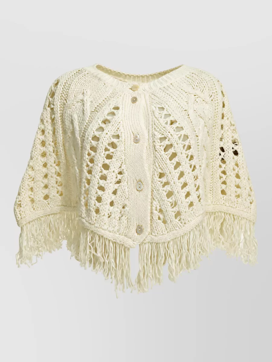 Rakki perforated cotton cape