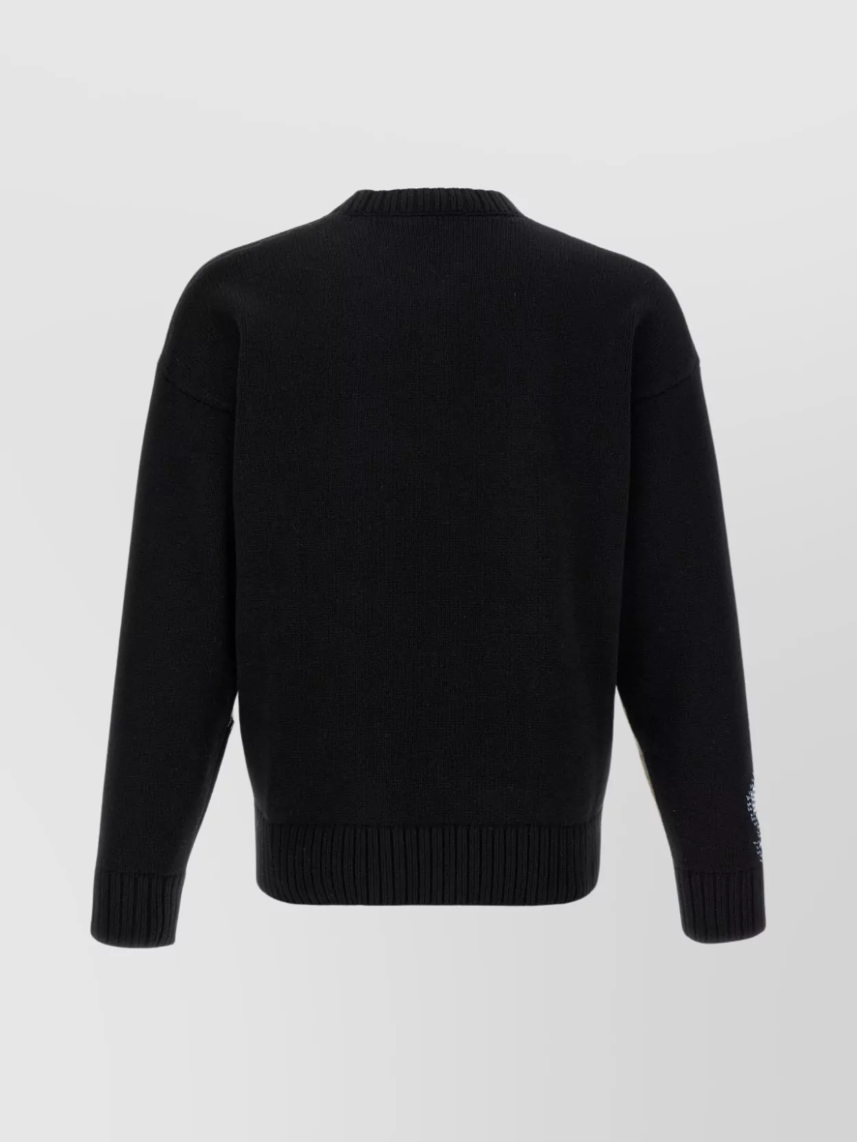 Dsquared2 Two-tone Crew Neck Sweater With Graphic Design In Black