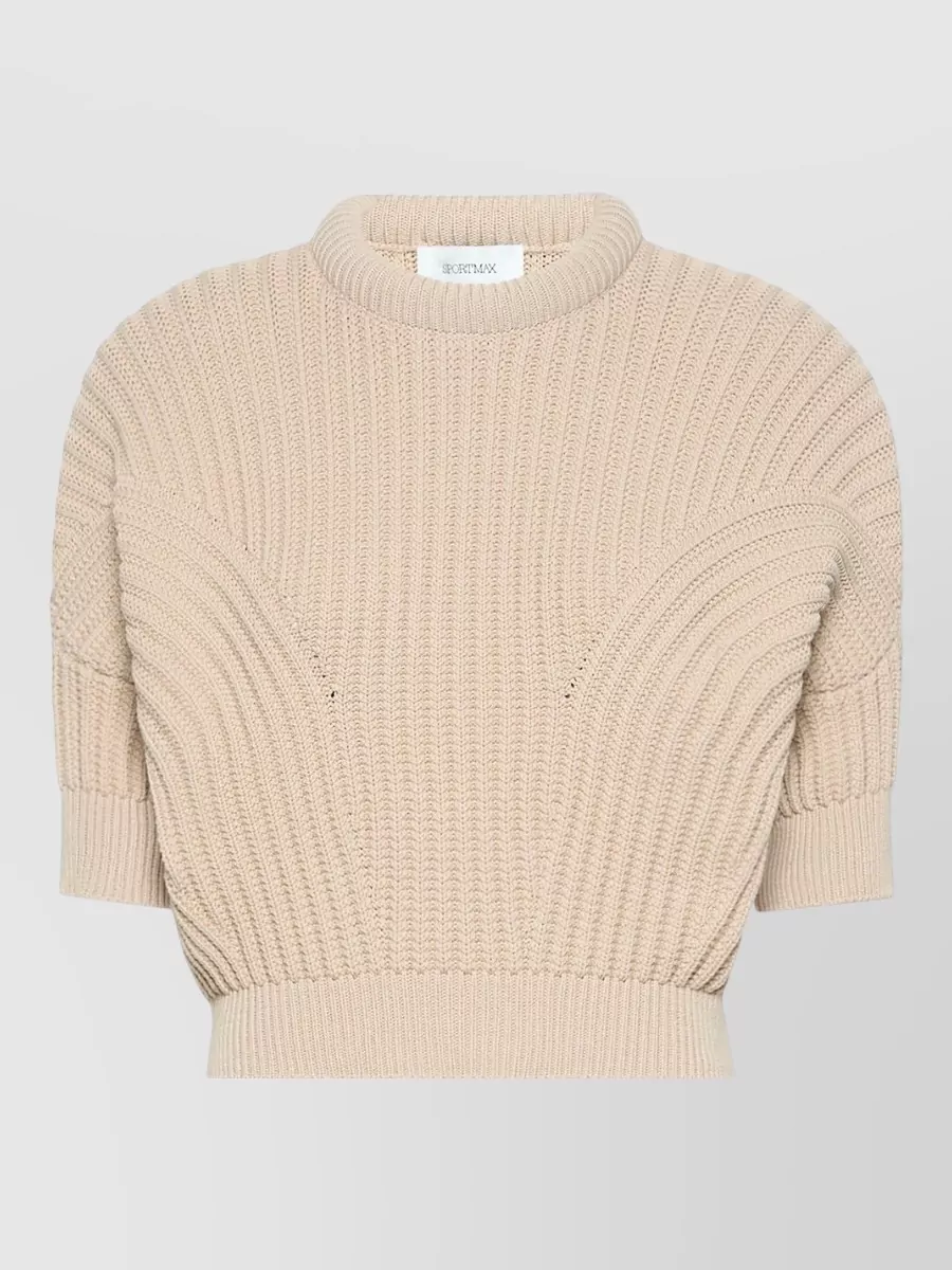 Sportmax ribbed cropped short sleeve sweater