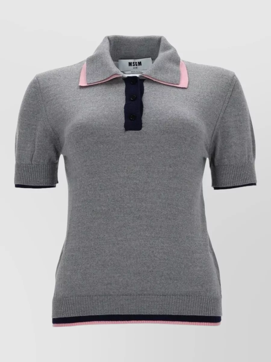 MSGM merino wool polo top