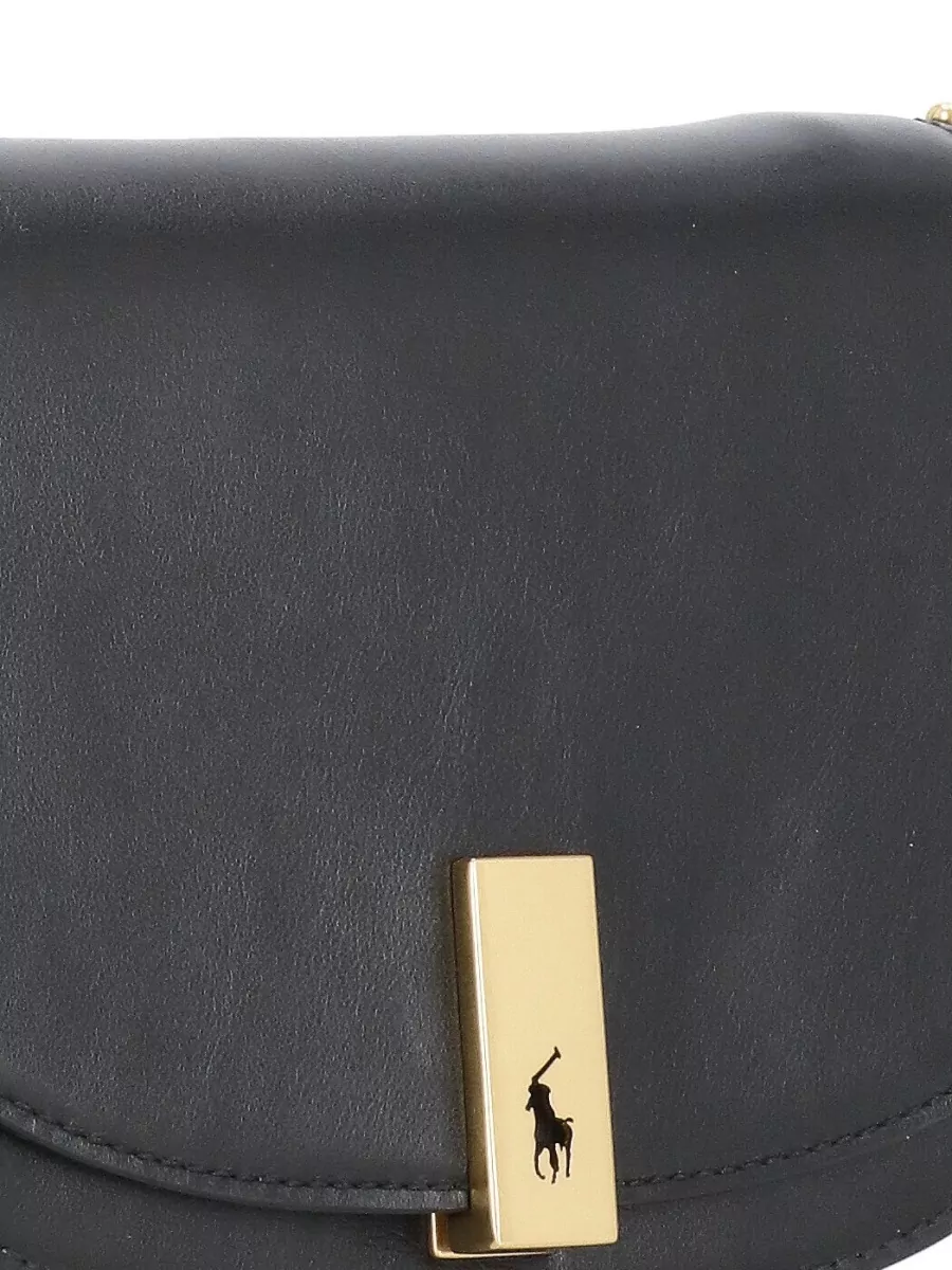 Ralph Lauren Smooth Leather Shoulder Bag Adjustable Strap Hardware