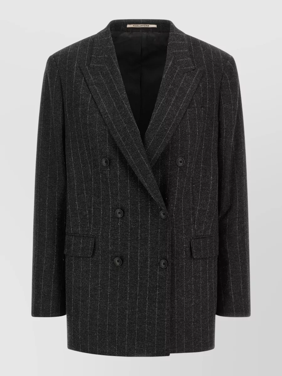 Tagliatore pinstripe double-breasted oversized blazer