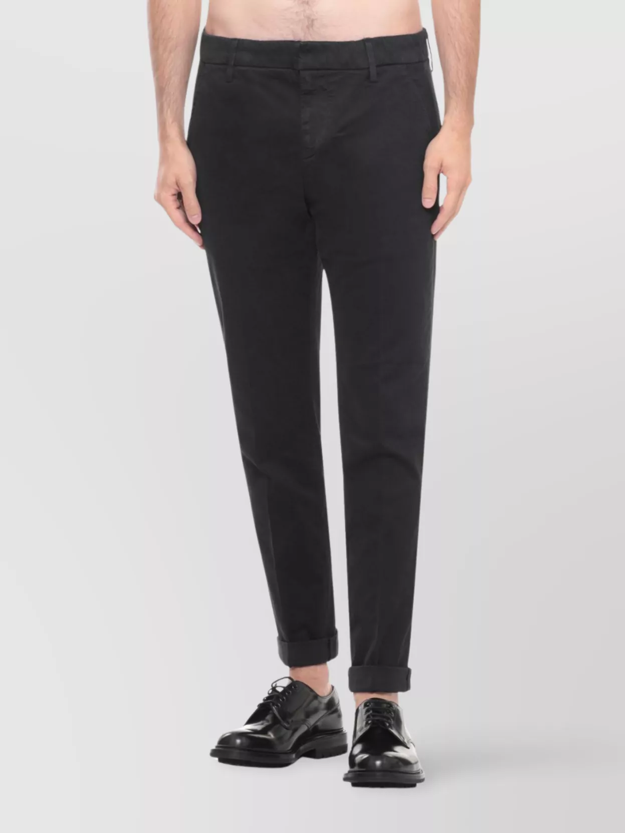 Dondup Straight Leg Trousers Rolled Cuffs