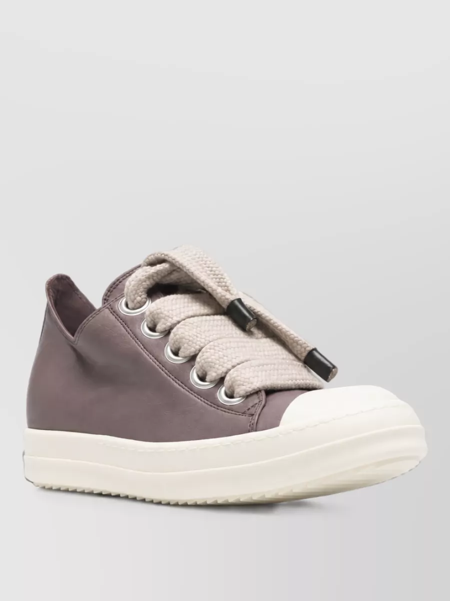 Rick Owens leather low lace-up sneakers