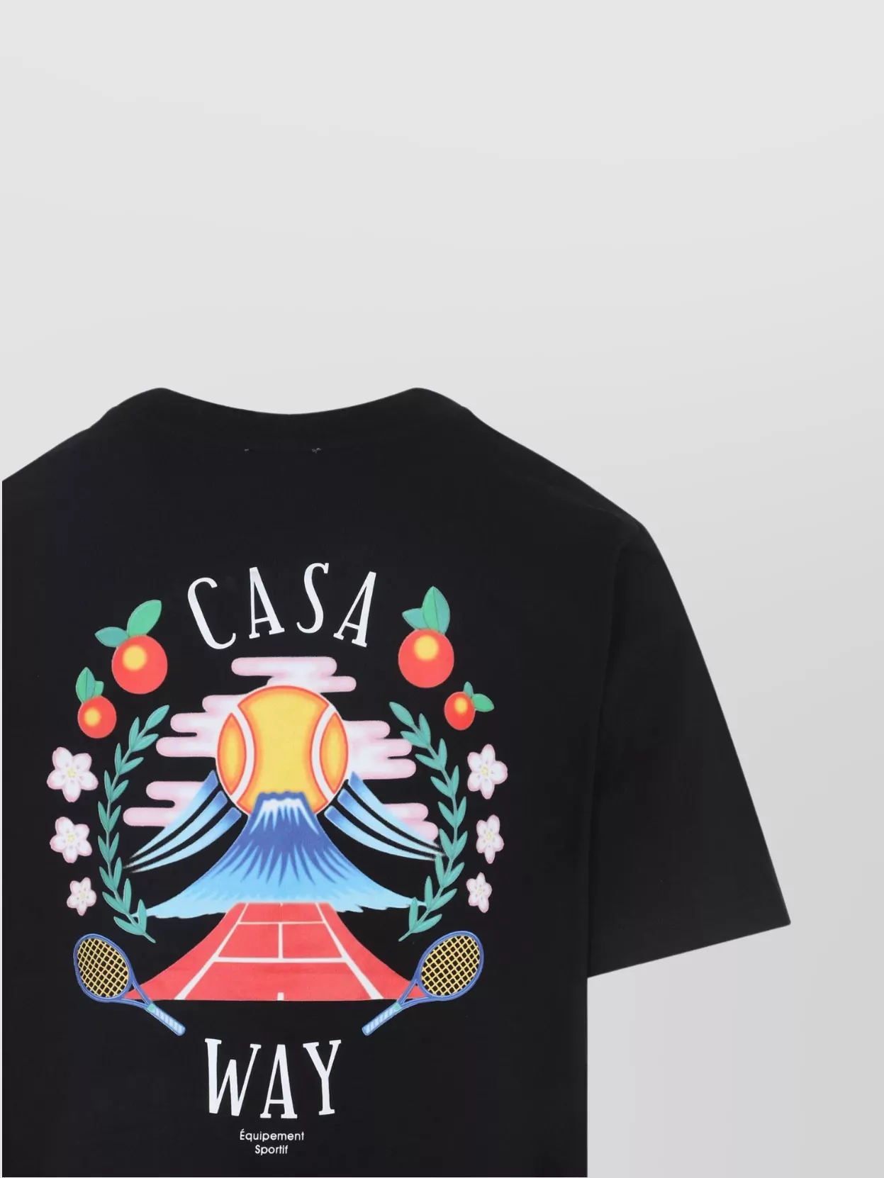 Casablanca Casa Way Mountain Printed Organic Cotton-jersey T-shirt In Black