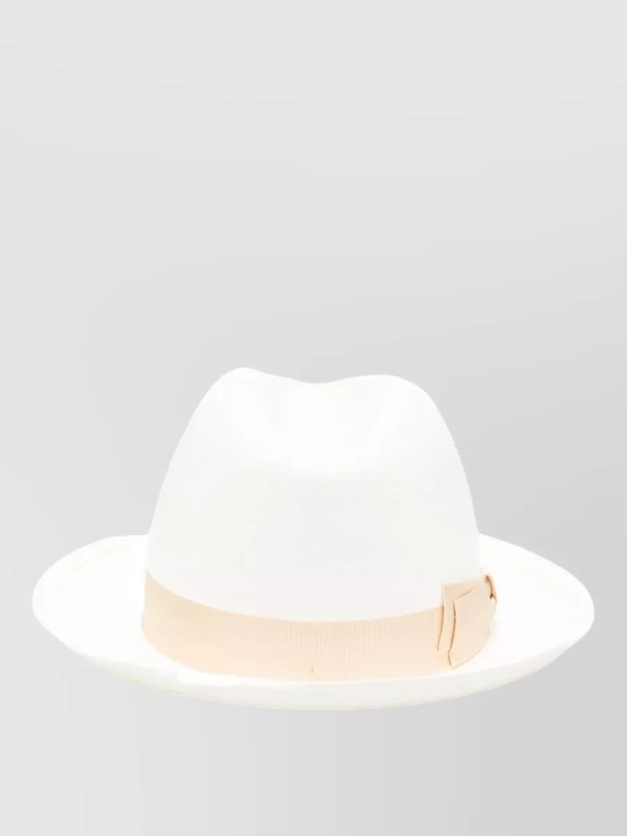 Borsalino Straw Fedora Hat