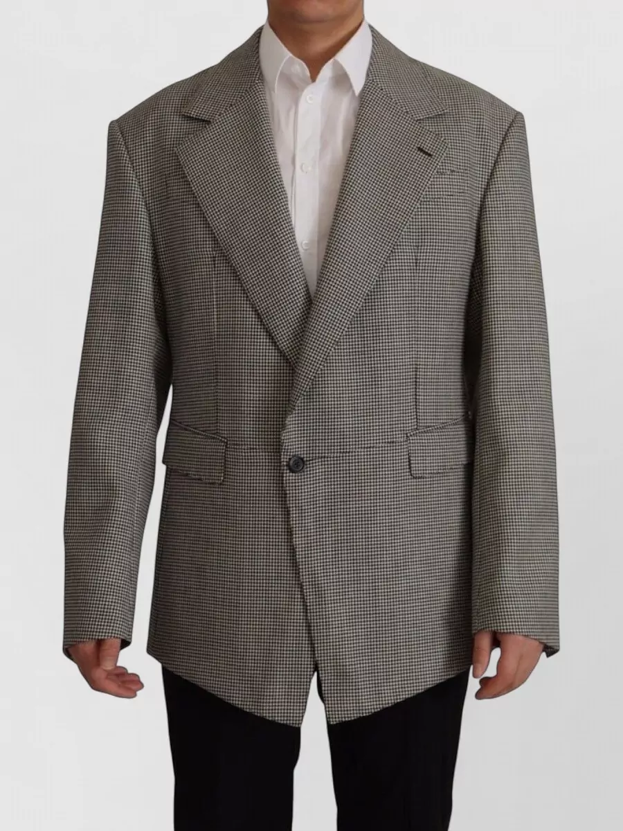 Dolce&Gabbana Virgin wool checked oversized single breasted blazer