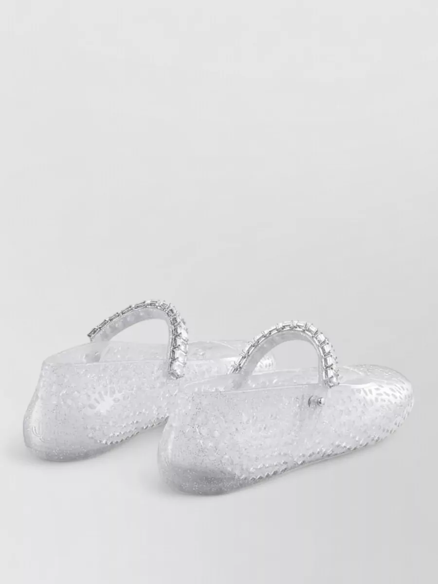 Jimmy Choo Crystal Embellished Jelly Ballerina Flats