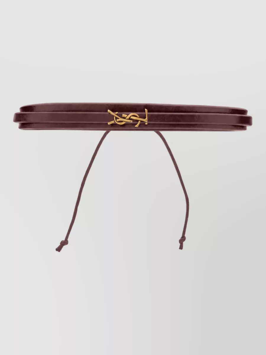 Saint Laurent Leather Logo Bracelet